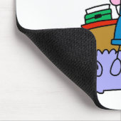Strichmännchen Mädchen Fischen Mousepad (Ecke)
