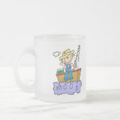 Strichmännchen-Mädchen-Fischen-T - Shirts und Mattglastasse (Links)