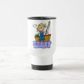 Strichmännchen-Mädchen-Fischen-T - Shirts und Reisebecher (Mittel)