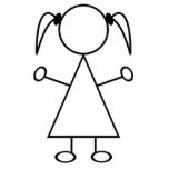 Strichmännchen-Mädchen Freistehende Fotoskulptur<br><div class="desc">Strichmännchen-Mädchen</div>