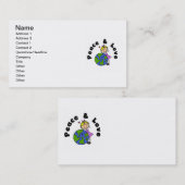 Strichmännchen-Mädchen-Frieden und Liebe-T - Visitenkarte (Vorne/Hinten)