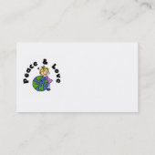 Strichmännchen-Mädchen-Frieden und Liebe-T - Visitenkarte (Rückseite)