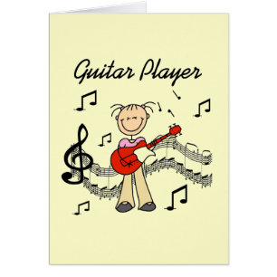 Strichmännchen-Mädchen-Gitarren-Spieler-T - Shir