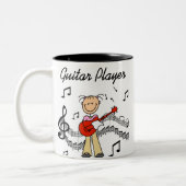 Strichmännchen-Mädchen-Gitarren-Spieler-T - Shirts Zweifarbige Tasse (Links)
