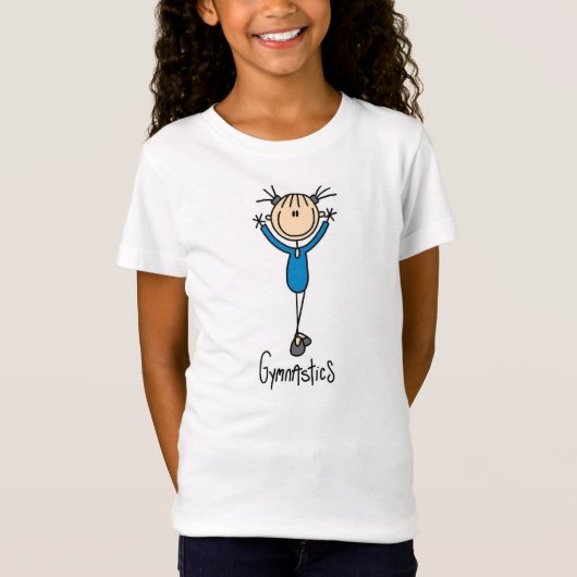 Strichmännchen-Mädchen-Gymnastik-T - Shirts (Vorderseite)