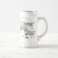 Strichmännchen-Mädchen Ich singe T-Shirts und Gesc