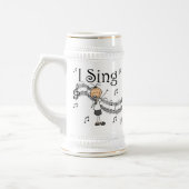 Strichmännchen-Mädchen Ich singe T-Shirts und Gesc Bierglas (Links)