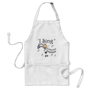Strichmännchen-Mädchen Ich singe T-Shirts und Gesc Schürze