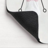 Strichmännchen-Mädchen mit BH mit rosa Band Mousepad (Ecke)