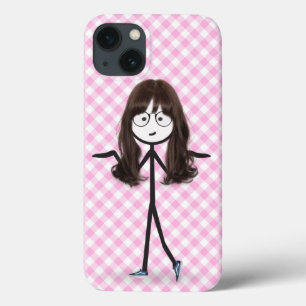 Strichmännchen Mädchen mit dunklen Haaren Case-Mate iPhone Hülle
