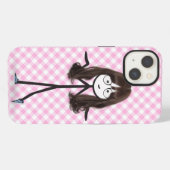 Strichmännchen Mädchen mit dunklen Haaren iPhone Hülle (Rückseite (Horizontal))