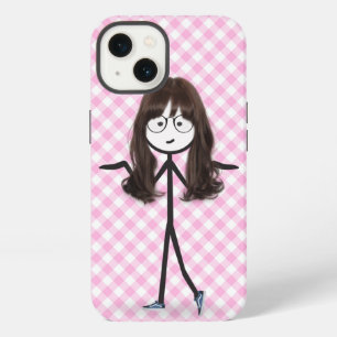 Strichmännchen Mädchen mit dunklen Haaren iPhone 13 Hülle