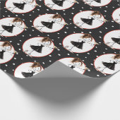 Strichmännchen Mädchen mit Martini Geschenkpapier (Ecke)