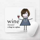 Strichmännchen Mädchen mit Wein Mousepad (Mit Mouse)