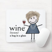 Strichmännchen Mädchen mit Weinglas Mousepad (Mit Mouse)