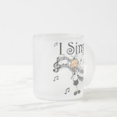 Strichmännchen-Mädchen singe ich T - Shirts und Mattglastasse (VorderseiteRechts)