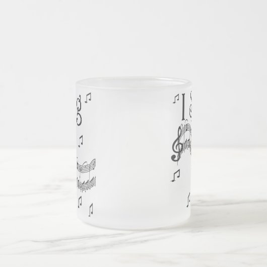 Strichmännchen-Mädchen singe ich T - Shirts und Mattglastasse (Mittel)