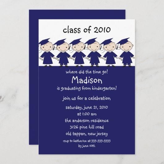 Strichmännchen-Mädchen-u. Einladung (Vorne/Hinten)