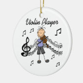Strichmännchen-Mädchen-Violinen-Spieler-T - Shirts Keramik Ornament (Links)