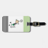 Strichmännchen-Mädchen-Volleyball-T - Shirts und Gepäckanhänger (Vorderseite horizontal)