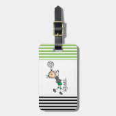 Strichmännchen-Mädchen-Volleyball-T - Shirts und Gepäckanhänger (Vorderseite vertikal)