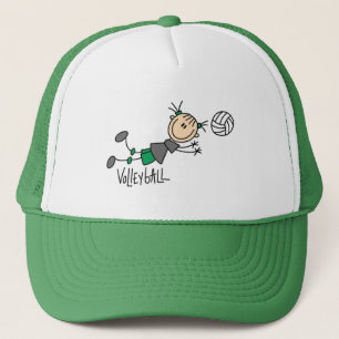 Strichmännchen-Mädchen-Volleyball-T-Shirts und Ges Truckerkappe