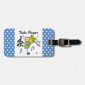 Strichmännchen-Mädchentuba-Spieler-T - Shirts und Gepäckanhänger (Vorderseite horizontal)