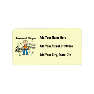 Strichmännchen Male Keyboard Player Geschenke Adressaufkleber