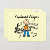 Strichmännchen Male Keyboard Player Geschenke Postkarte (Vorne/Hinten)