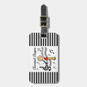 Strichmännchen Male Klarinette Player Tshirts und Gepäckanhänger (Vorderseite vertikal)