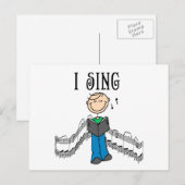 Strichmännchen-Mann-Ich-singe-T-Shirts und Geschen Postkarte (Vorne/Hinten)
