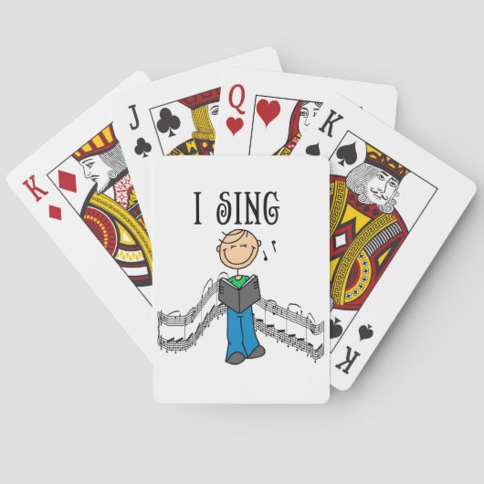Strichmännchen-Mann-Ich-singe-T-Shirts und Geschen Spielkarten (Rückseite)