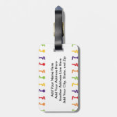 Strichmännchen-männliche Gitarren-Spieler-T - Gepäckanhänger (Rückseite vertikal)