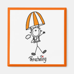 Strichmännchen-mit Fallschirm abspringenT - Shirts Magnet