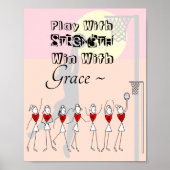Strichmännchen Motivierend Netball-Zitat Poster (Vorne)