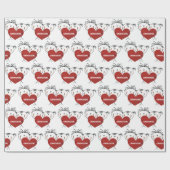 Strichmännchen Newlyweds Glückwunsch Geschenkpapier (Flach)