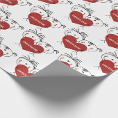 Strichmännchen Newlyweds Glückwunsch Geschenkpapier (Ecke)