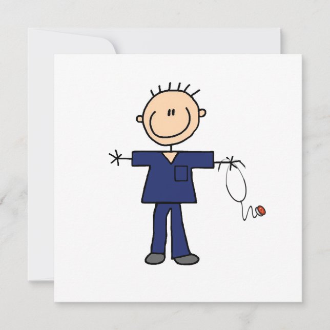 Strichmännchen Nurse - blau (Vorderseite)