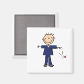 Strichmännchen Nurse - blau Magnet (Vorderseite/Rückseite)