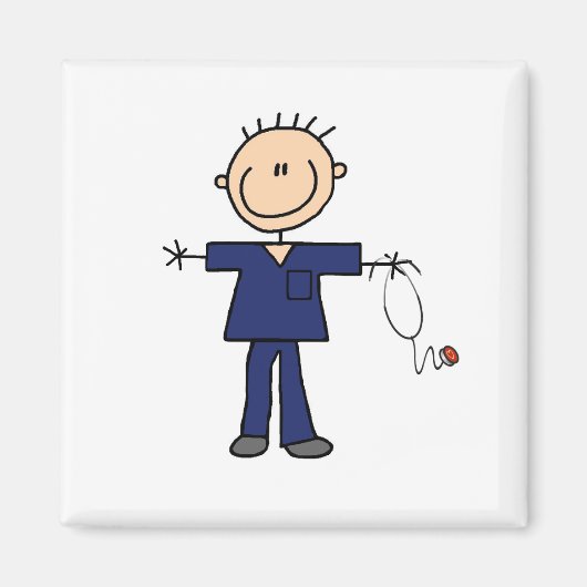 Strichmännchen Nurse - blau Magnet (Vorne)