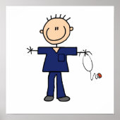 Strichmännchen Nurse - blau Poster (Vorne)