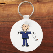 Strichmännchen Nurse - blau Schlüsselanhänger (Vorderseite)