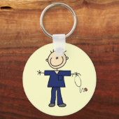Strichmännchen Nurse - blau Schlüsselanhänger (Vorderseite)