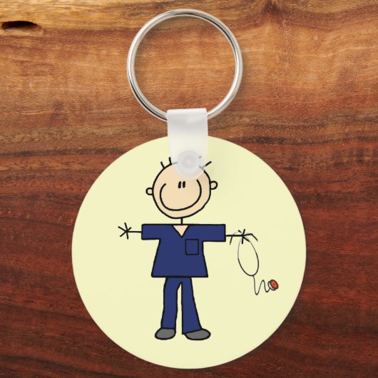 Strichmännchen Nurse - blau Schlüsselanhänger (Vorderseite)