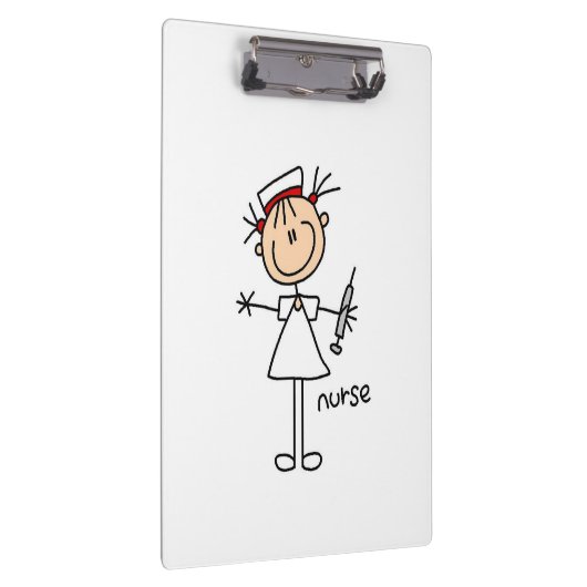 Strichmännchen Nurse Clipboard Klemmbrett (Rechts)