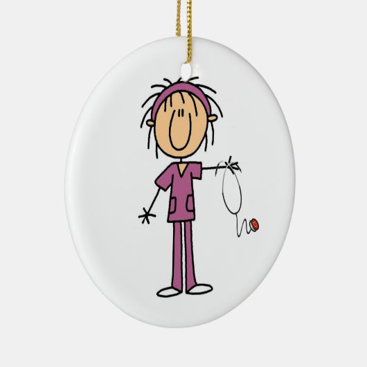 Strichmännchen Nurse Keramikornament (Rechts)