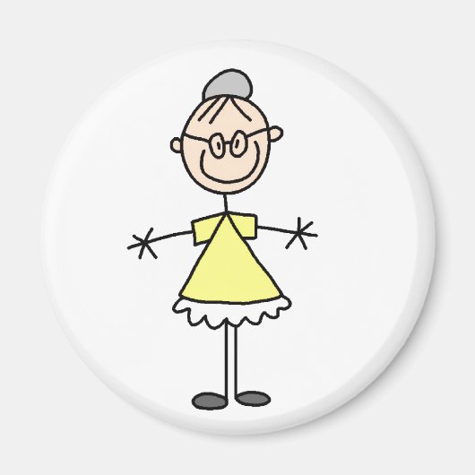 Strichmännchen Oma Magnet (Vorne)