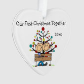 Strichmännchen-Paar auf Bank Ornament (Vorderseite)