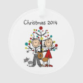 Strichmännchen-Paare, Katze, verfolgen Ornament (Rückseite)