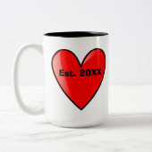 Strichmännchen-Paare mit dem Herzen zusammen Zweifarbige Tasse (Links)